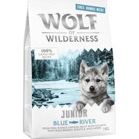 Wolf of Wilderness Junior Blue River poulet élevé en liberté, saumon pour chiot - 1 kg