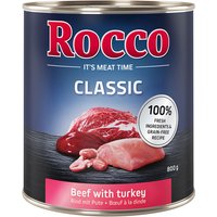 6x800g Rocco Classic bœuf, dinde - Pâtée pour chien
