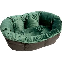Ferplast Siesta Deluxe svart med överdrag Sofà - Velvet grön - Set stl. 6: L 73 x B 55 x H 27 cm