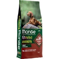 2 x 12 kg Monge Superpremium Crocchette cane - BWild Grain Free All Breeds Agnello con Patate e Piselli