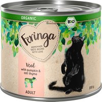 6x200g Feringa Organic bio Adult veau, potiron, germandrée des chats - Pâtée pour chat