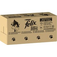 Jumbopack Felix Tendres Effilés 120 x 85 g pour chat - thon, saumon, cabillaud, colin