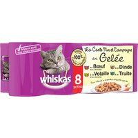8x390g Whiskas La Carte La Carte Mer et Campagne en gelée - Pâtée pour chat