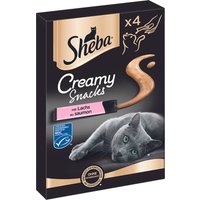 4x12g Sheba Creamy Snacks saumon - Friandises pour chat