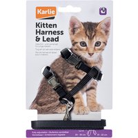 Karlie kattsele med koppel för kattungar - Svart