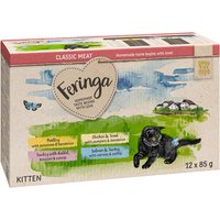 Feringa Classic Meat Menu Kitten portionspåse 12 x 85 g - Mixpack II: Fjäderfä, Kalkon & kanin, Kanin & öring, Lax & kalkon