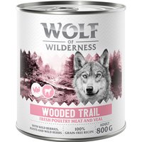 Wolf of Wilderness Adult “Expedition” 6 x 800 g pour chien - Wooded Trails - volaille, veau