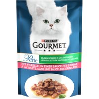 26x85g Gourmet Perle Les aiguillettes de truite, épinards - Pâtée pour chat