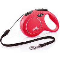 Laisse cordon flexi New Classic rouge, 8 m pour chien - taille M : jusqu'à 20 kg