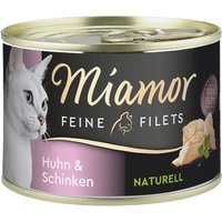 6x156g Miamor Filets fins nature poulet & jambon nourriture pour chat humide