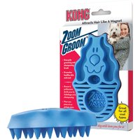KONG Zoom Groom Brosse de massage bleu : L12xl7.5xH4cm pour chien