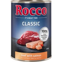 Rocco Classic 24 x 400 g Alimento umido per cani - Manzo con Salmone
