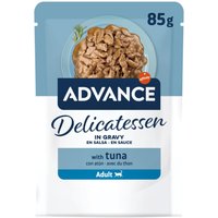 Lot économique : 48 x 85 g Affinity Advance Delicatessen en sauce thon nourriture pour chat humide