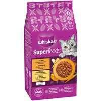 6x30g Canard, foie de poulet Whiskas 1+ Super-aliments assortiment varié en gelée nourriture humide pour chat