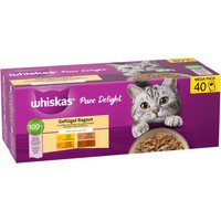 40x85g Whiskas Pure Delight ragoût de volaille en gelée (4 variétés) nourriture humide pour chat