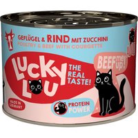 6x200g Lucky Lou Lifestage Adult volaille & bœuf nourriture pour chat humide