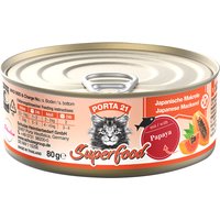 6x80g Porta 21 Superfood maquereau, papaye - Pâtée pour chat