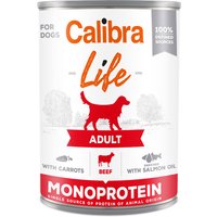 Emballage spécialisé : 12x400g Nourriture pour chien adulte bœuf avec carottes humide Calibra Dog Life