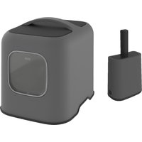 Rotho MyPet BIALA kattoalett - Sparset: Kattlåda antracit + ströspade med spadhållare