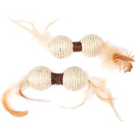 Lot de jouets TIAKI Haltères en sisal pour chat - 2 jouets