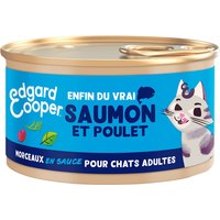 85g Edgard & Cooper Adult Morceaux en sauce sans céréales saumon, poulet - Pâtée pour chat
