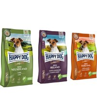 Pack gourmand Tour du monde des saveurs Happy Dog Supreme Mini, 3 saveurs - Nouvelle-Zélande, Toscana & Irland