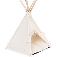 Tente Tipi Modern Living Lima pour chat et petit chien - L 76 x l 73 x H 74 cm, crème
