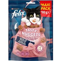 3x180g Tasty Nuggets saumon, truite Felix Friandises pour chat + 1 paquet offert !