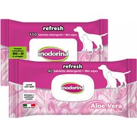 Lingettes à l'aloe vera Inodorina pour chiens et chats 40 pcs
