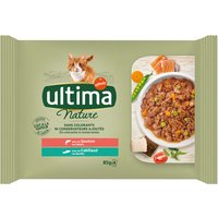 Ultima Cat Nature 4 x 85 g pour chat - saumon, cabillaud