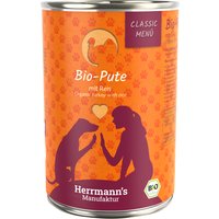 Herrmann's Menu Classic / Menu Bio 6 x 400 g pour chien - dinde bio, riz bio