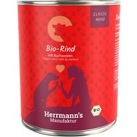 Herrmann's Classic Bio Menù 12 x 800 g umido cane - Manzo bio con Grano saraceno bio
