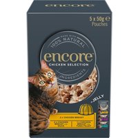 Encore Cat Jelly Pouch i gelé mixpack 5 x 50 g - Kycklingurval II (3 sorter)