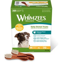 Pack économique : 2 x 900 g Whimzees Monthly Toothbrush Box, taille M, 60 pièces, snacks pour chien