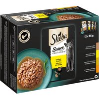Lot mixte Sheba 48 x 85 g pour chat - Sauce Collection (canard, poulet, volaille, dinde)