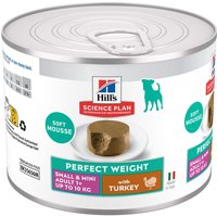 Hill’s Science Plan Perfect Weight Adult Small Mini Mousse pour chien - dinde (12 x 200 g)