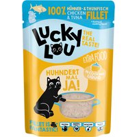 12x70g Extra Food poulet et thon en bouillon Lucky Lou nourriture humide pour chat