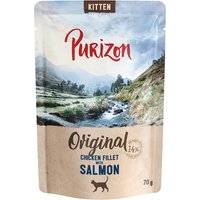 Purizon Kitten 6 x 70 g - spannmålsfritt - Kycklingfilé med lax