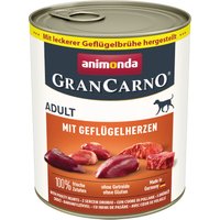 animonda GranCarno Original Adult 6 x 800 g pour chien - cœurs de volaille