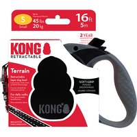 KONG Terrain rullkoppel, svart - Storlek S: upp till 20 kg, koppellängd ca 5 m