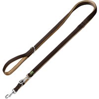 HUNTER Laisse de présentation en néoprène, marron/caramel 200 cm de long, 15 mm de large chien