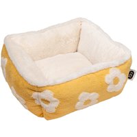 TIAKI hundbädd med blommor - fyrkantig: ca L 47 x B 47 x H 21 cm