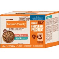 Lot économique : 48 X 85 g Nature’s Variety Bouchées en sauce (2 variétés), nourriture humide chat