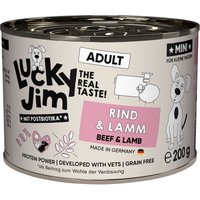 6x200g Lucky Jim MINI Adult bœuf et agneau nourriture humide pour chien