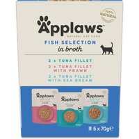 Applaws Pouch med buljong 6 x 70 g - Mixpack med tonfisk (3 sorter)