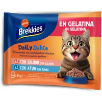 24 x 85g Brekkies Daily Delice Zalm & Tonijn nat kattenvoer