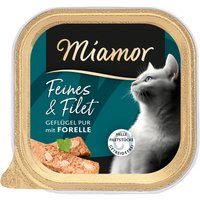 Miamor Feines & Filet 16 x 100 g - Fjäderfä & öring