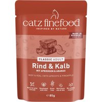 8x85g catz finefood bœuf et veau pâtée pour chat