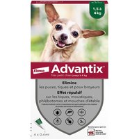 4 pipettes très petit chien Advantix® jusqu'à 4kg - Antiparasitaire pour chien
