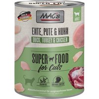 12x800g MAC's lot mixte saumon, poulet + canard, dinde, poulet - Pâtée pour chat